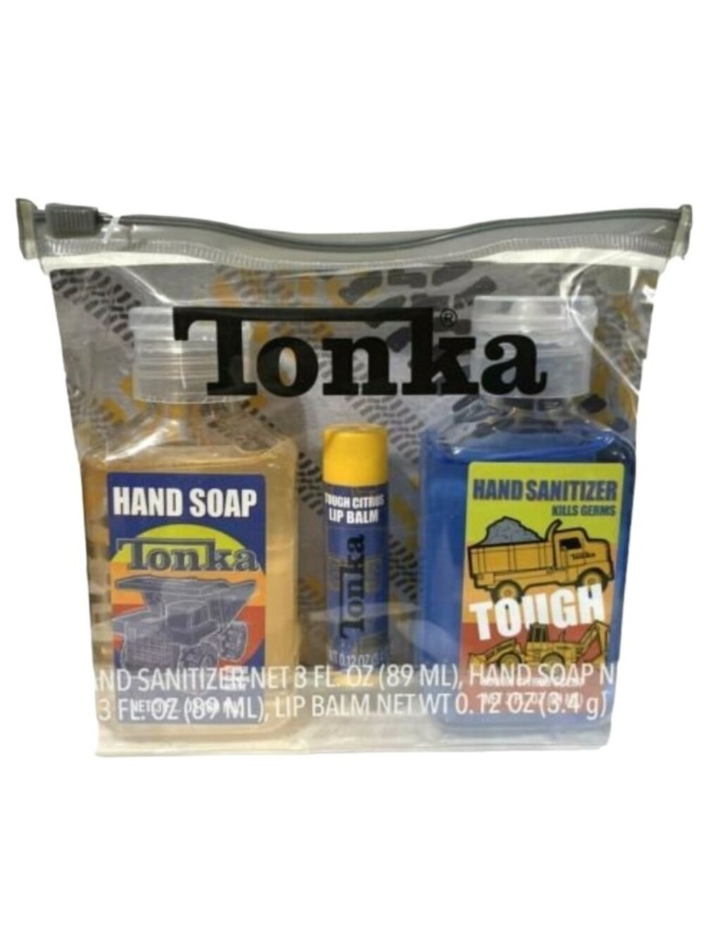 Tonka Kids Gift Set Hygiene Travel Kit  Reusable Case Carry Bag Citrus Scented